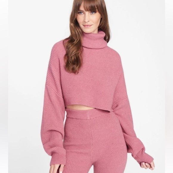 Alloy Apparel Ribbed Knit Turtleneck Sweater Cropped Barbicore Size XL…Y2K - Picture 2 of 9